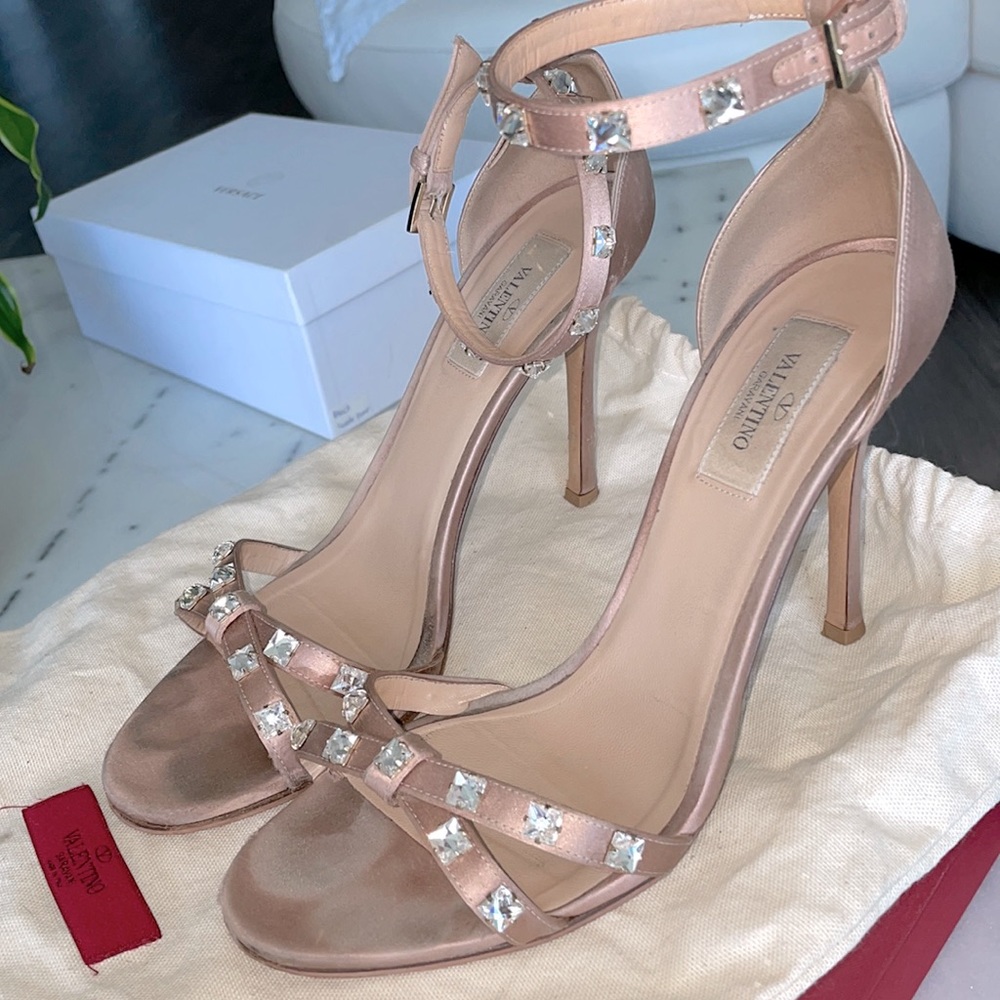 VALENTINO CRYSTAL SANDAL HEELS
